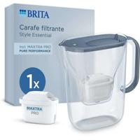 BRITA Filterkan - Essential Style Mineral Blue - 2,4 liter inhoud inclusief 1,4 liter gefilterd water - 1 Maxtra Pro Pure Performance filter
