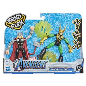 Marvel spider-man - pak met 2 figuren thor en loki bend & flex - 15 cm