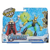 Marvel spider-man - pak met 2 figuren thor en loki bend & flex - 15 cm - thumbnail