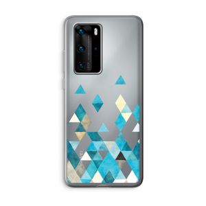 Gekleurde driehoekjes blauw: Huawei P40 Pro Transparant Hoesje