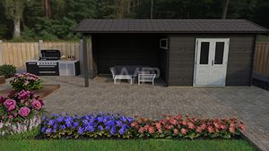 Woodpro Blokhut/Tuinhuis Voske 700x300 cm- Zadeldak- Hout- Woodpro
