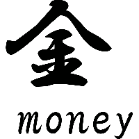 Money Japans teken - Muursticker