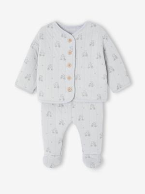 Gewatteerde babyset blauwgroen