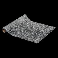 Kerst tafelloper - zilver pailletten stof - 28 x 300 cm - polyester - thumbnail