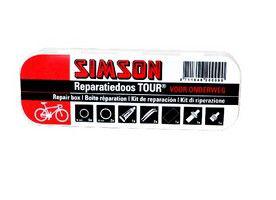 Simson Reparatiedoos Tour 11,5 cm aluminium rood/wit 15-delig