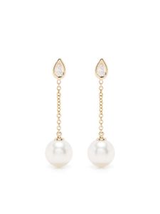 Mizuki boucles d'oreilles en or 14ct serties de diamants et de perles