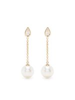 Mizuki boucles d'oreilles en or 14ct serties de diamants et de perles