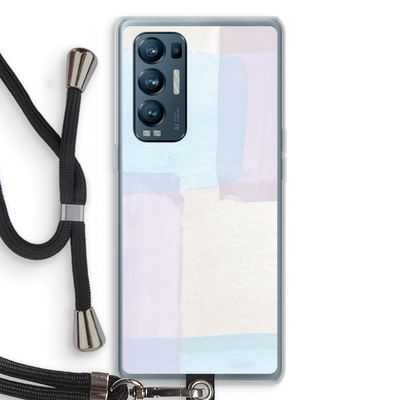 Square pastel: Oppo Find X3 Neo Transparant Hoesje met koord