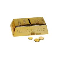 Spaarpot goudstaaf - goud - 16 x 9 x 5 cm - keramiek