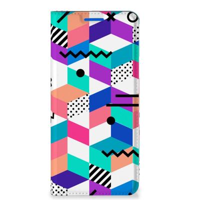 OPPO Reno6 5G Stand Case Blokken Kleurrijk OPPO Reno6 5G Stand Case Blokken Kleurrijk