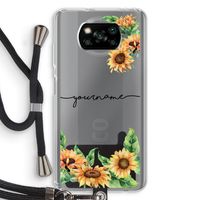 Zonnebloemen: Xiaomi Poco X3 Pro Transparant Hoesje met koord