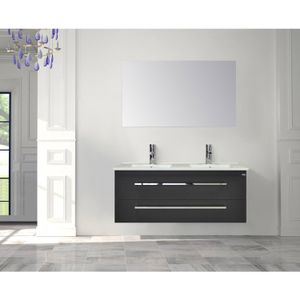 Badkamermeubelset Sanicare Q1 2 Soft Close Lades Schots Eiken Met Spiegel 121x46 cm