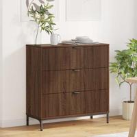 Dressoir bruin eikenkleur 79.5 x 33 x 82 cm Bewerkt hout