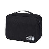 Digitale kabel tas mannen draagbare reizen gadgets Pouch Power snoer lader headset organisator (zwart)
