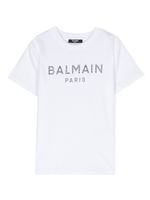 Balmain Kids t-shirt en coton à logo strassé - Blanc - thumbnail