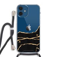 Gouden marmer: iPhone 12 Transparant Hoesje met koord