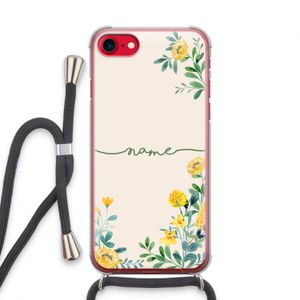 Gele bloemen: iPhone SE 2020 Transparant Hoesje met koord
