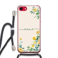 Gele bloemen: iPhone SE 2020 Transparant Hoesje met koord