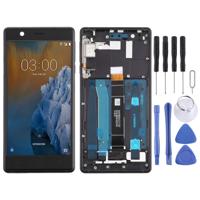 LCD-scherm en digitizer volledige montage met frame & Zijkleutels voor Nokia 3 TA-1032 (zwart)