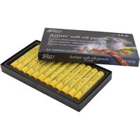 Gallery Oliepastel, L: 7 cm, d 11 mm, dikte 11 mm, geel, 12 stuk/ 1 doos