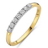 Ring Memoire geel-en witgoud-diamant 0.21ct H si 2 mm