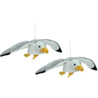 Cornelissen Pluche knuffel dier Zeemeeuw - Set van 2x stuks - grijs/wit - 31 cm - Vogels dieren Cornelissen Pluche knuffel dier Zeemeeuw - Set van 2x stuks - grijs/wit - 31 cm - Vogels dieren