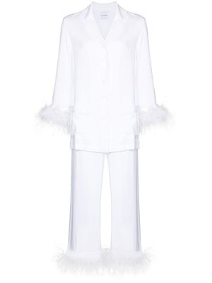 Sleeper pyjama bordé de plumes - Blanc