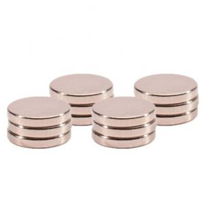 12x Ronde koelkast/whiteboard magneten 1 cm zilver