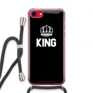 King zwart: iPhone SE 2020 Transparant Hoesje met koord