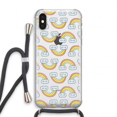 Regenboog: iPhone XS Transparant Hoesje met koord