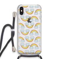 Regenboog: iPhone XS Transparant Hoesje met koord
