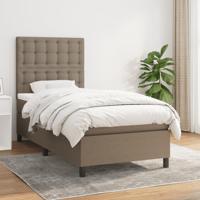 Boxspring met matras stof taupe 90x190 cm