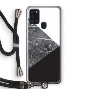 Combinatie marmer: Samsung Galaxy A21s Transparant Hoesje met koord