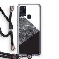 Combinatie marmer: Samsung Galaxy A21s Transparant Hoesje met koord