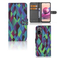 Xiaomi Redmi Note 10S | 10 4G | Poco M5s | Book Case | Abstract Green Blue