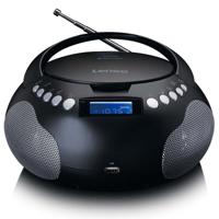 LENCO SCD-331BK - Draagbare Radio/CD/MP3 speler met USB en Bluetooth® - Radio op batterijen en lichtnet