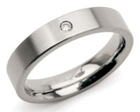 Boccia 0121-04 Ring Titanium-Diamant zilverkleurig 4,5 mm 0,03 crt Maat 49