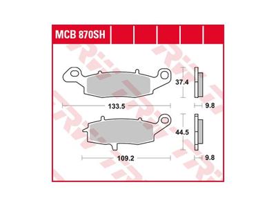 TRW Brake pad mcb 870 si sintered metal