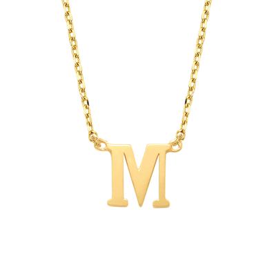 Minimalistische letter ketting - 14K GOUD - Goud - M