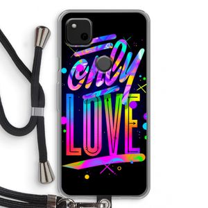 Only Love: Pixel 4a Transparant Hoesje met koord