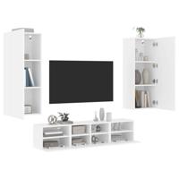5-delige Tv-meubelset bewerkt hout wit 5-delige Tv-meubelset bewerkt hout wit