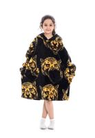 Plaid met mouwen - kind - fleece - tijgerkop