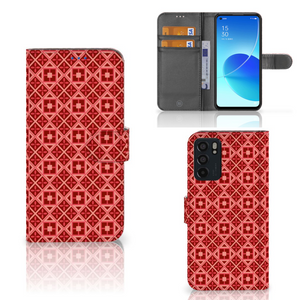 OPPO Reno6 5G Telefoon Hoesje Batik Rood