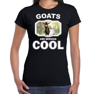 T-shirt goats are serious cool zwart dames - geiten/ gevlekte geit shirt 2XL  -
