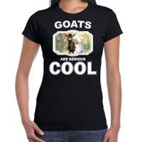 T-shirt goats are serious cool zwart dames - geiten/ gevlekte geit shirt 2XL  - - thumbnail