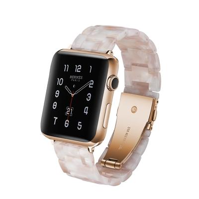 Eenvoudige mode hars horlogebandje voor Apple Watch serie & 40mm & serie 3 & 2 & 1 38mm (roze bloem)