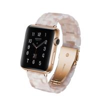 Eenvoudige mode hars horlogebandje voor Apple Watch serie & 40mm & serie 3 & 2 & 1 38mm (roze bloem)