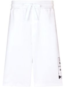 Dolce & Gabbana logo-print cotton track shorts - Blanc