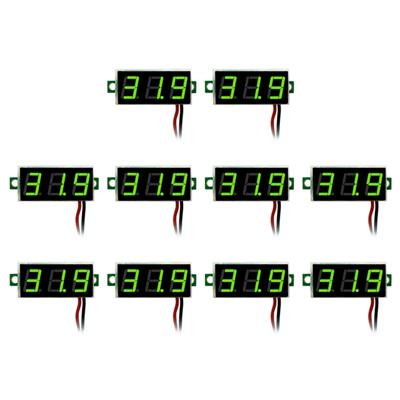 10 stuks 0 28 inch 2 draden Voltages regelbaar digitale Voltage Meter licht kleurendisplay maatregel: DC 2.5-30V(Green)