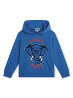 Kenzo Kids hoodie en coton à logo brodé - Bleu - thumbnail